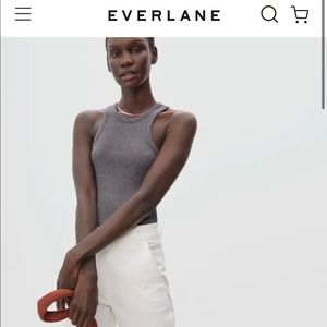 Everlane the ribbed cutaway tank NWT